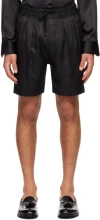 TOM FORD BLACK PLEATED SHORTS