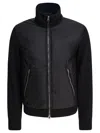 Tom Ford Black Solid Mock Collar Jacket In Black
