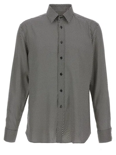 Tom Ford Black Polka Dot Lyocell Shirt In Multi