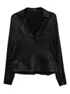 Tom Ford Black Solid Shirt Collar Polo In Black
