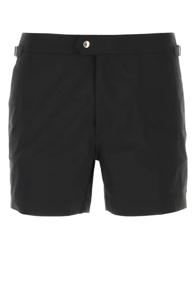 Tom Ford Black Swimsuit With Buckle On The Front In Tech Fabric Man