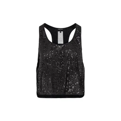 TOM FORD BLACK POLYESTER TOP FOR WOMEN