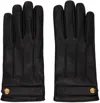 TOM FORD BLACK PRESS-STUD LEATHER GLOVES