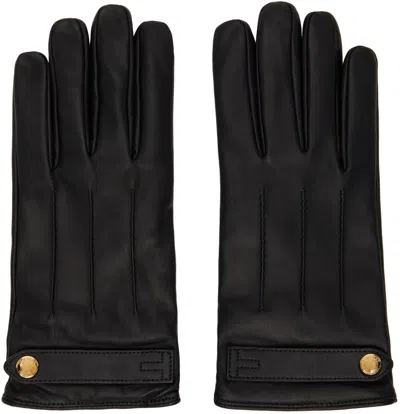 Tom Ford Black Press-stud Leather Gloves