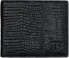 Tom Ford Black Printed Leather T Line Classic Wallet In Black
