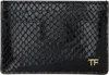 Tom Ford Black Printed Python Card Holder