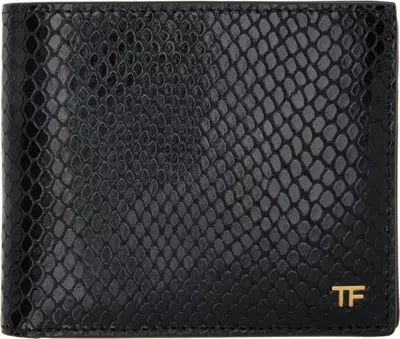 Tom Ford Black Printed Python Classic Bifold Wallet