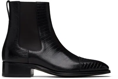 Tom Ford Black Printed Tejus Chelsesa Boots