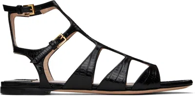 Tom Ford Black Printed Tejus Sandals In 1n001 Black