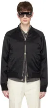 Tom Ford Black Raglan Bomber Jacket In Black