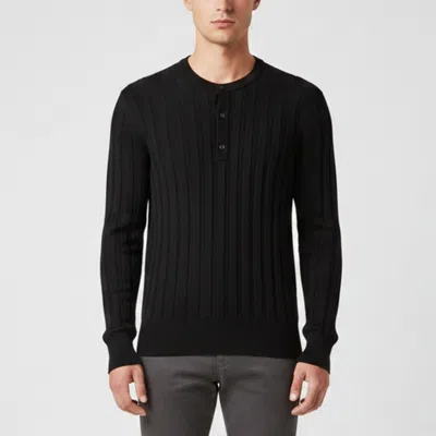 Pre-owned Tom Ford Black Rib Knit Henley Sweater L