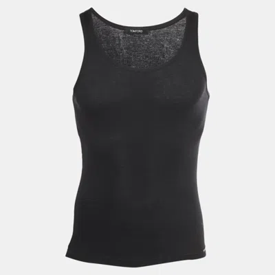 Pre-owned Tom Ford Black Rib Knit Tank Top S