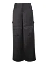 Tom Ford Cargo Trousers With Wide-leg Design And Rolled-up Cuff In Black