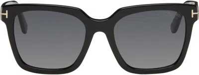 Tom Ford Black Selby Sunglasses In 01d Shiny Black