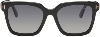 Tom Ford Black Selby Sunglasses In 01d Shiny Black