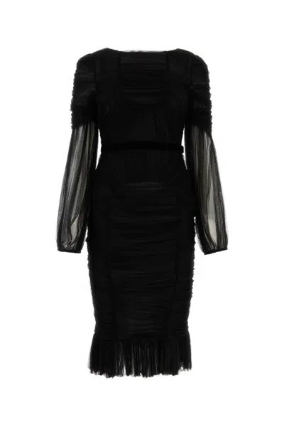 Tom Ford Black Semi-sheer Midi Dress