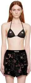 Tom Ford Black Sequinned Bra In Lb999 Black