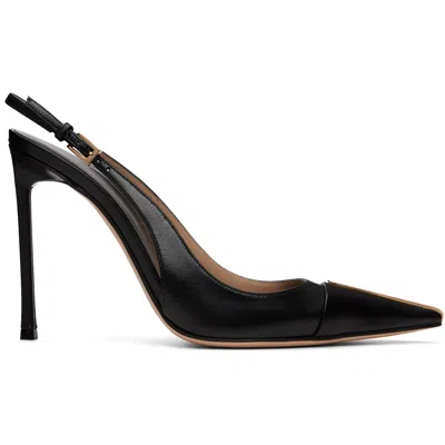 Tom Ford Black Shiny Leather Thea Slingback Heels