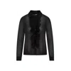 Tom Ford Ruffle-panel Long-sleeve Shirt In Black
