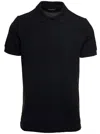 Tom Ford Black Short-sleeves Polo In Cotton Piquet Jersey Man In Black