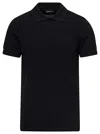 TOM FORD TOM FORD BLACK SHORT-SLEEVES POLO IN COTTON PIQUET JERSEY MAN