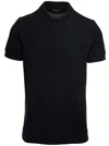Tom Ford Black Short-sleeves Polo In Cotton Piquet Jersey Man In Black