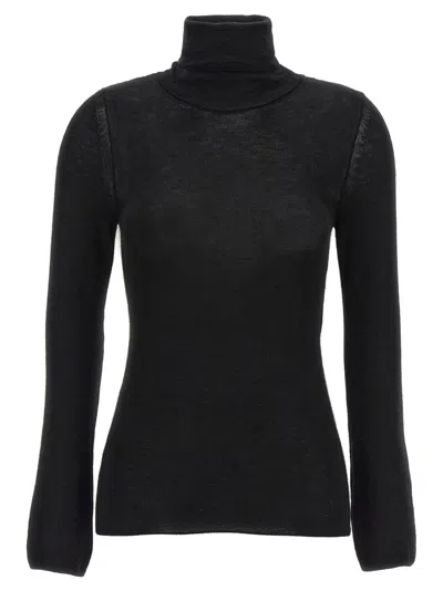 TOM FORD BLACK SILK CASHMERE TURTLENECK SWEATER