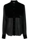 Tom Ford Shirt Silk Georgette Curved Hem In Black