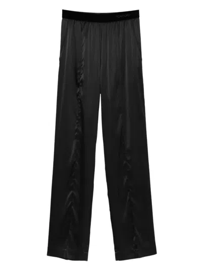 TOM FORD WOMEN BLACK SILK PANT, 24 LUXURY PANTS FOR WOMEN DARVEYS