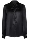 Tom Ford Camicia In Seta Con Dettaglio Plissettato In Black