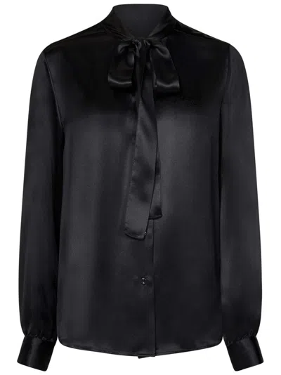 Tom Ford Camicia In Seta Con Dettaglio Plissettato In Black