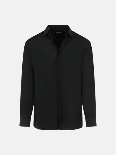 Tom Ford Black Silk Shirt In Multi