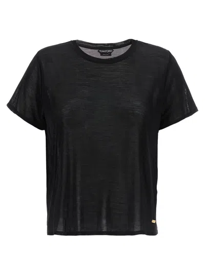 TOM FORD BLACK SILK T-SHIRT