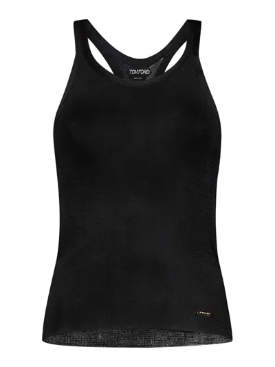 Tom Ford Black Silk Thin Knit Top