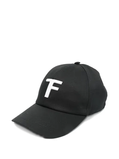 Tom Ford Black Six-panel Hat With Embroidered Logo
