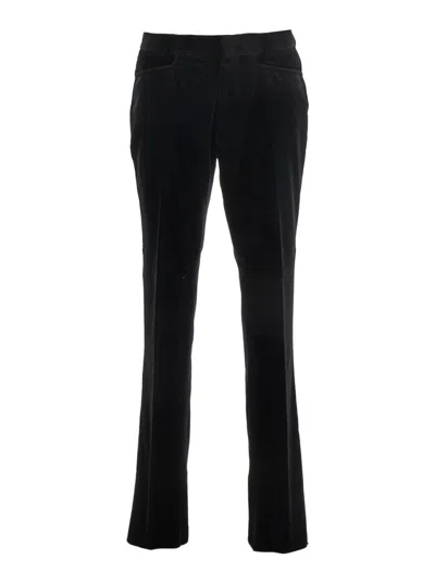 TOM FORD BLACK SLIM FIT VELVET TROUSERS