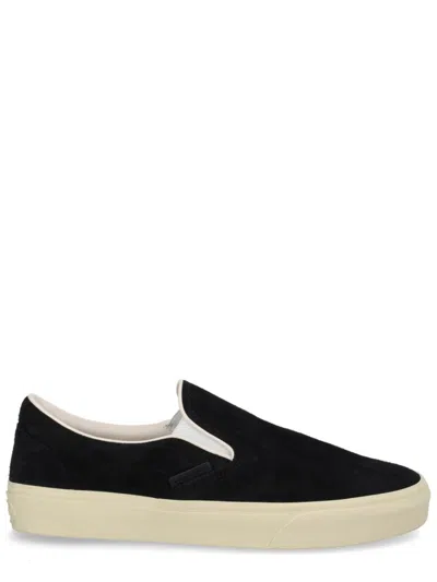 Tom Ford Round-toe Low-top Casual Shoes In Black