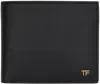 Tom Ford Black Small Grain Leather Bifold Wallet In Black