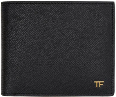 Tom Ford Black Small Grain Leather Bifold Wallet
