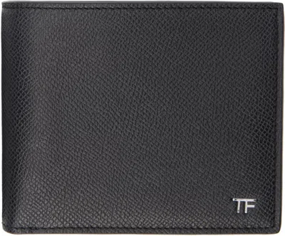 Tom Ford Black Small Grain Leather Bifold Wallet