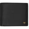 Tom Ford T-line Small Grain Calfskin Leather Bifold Wallet In Black