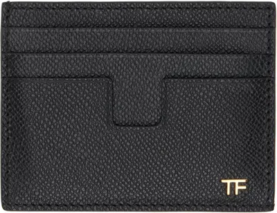 Tom Ford Black Small Grain Leather Card Holder