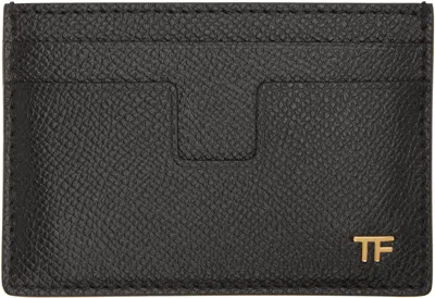 Tom Ford Black Small Grain Leather Classic Card Holder