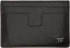 Tom Ford Black Small Grain Leather Classic Card Holder
