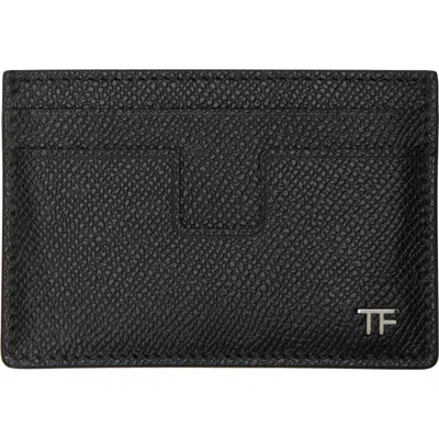 Tom Ford Black Small Grain Leather Classic Card Holder