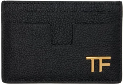 Tom Ford Black Small Grain Leather Classic Card Holder