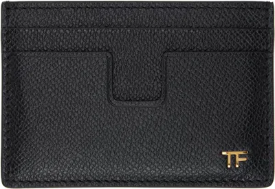 Tom Ford Black Small Grain Leather Classic Card Holder