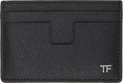 Tom Ford Black Small Grain Leather Classic Card Holder