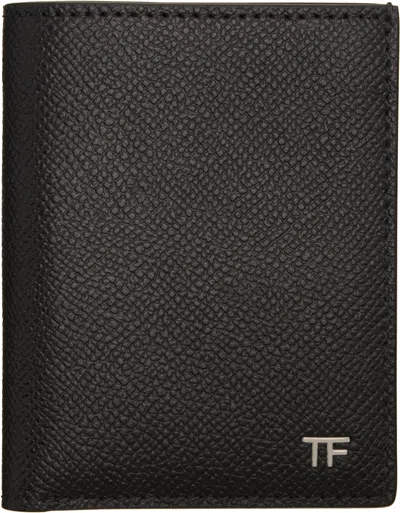 Tom Ford Black Small Grain T Line Bifold Card Holder