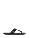 Tom Ford Brighton Leather Flip-flops In Black And Gold In Red